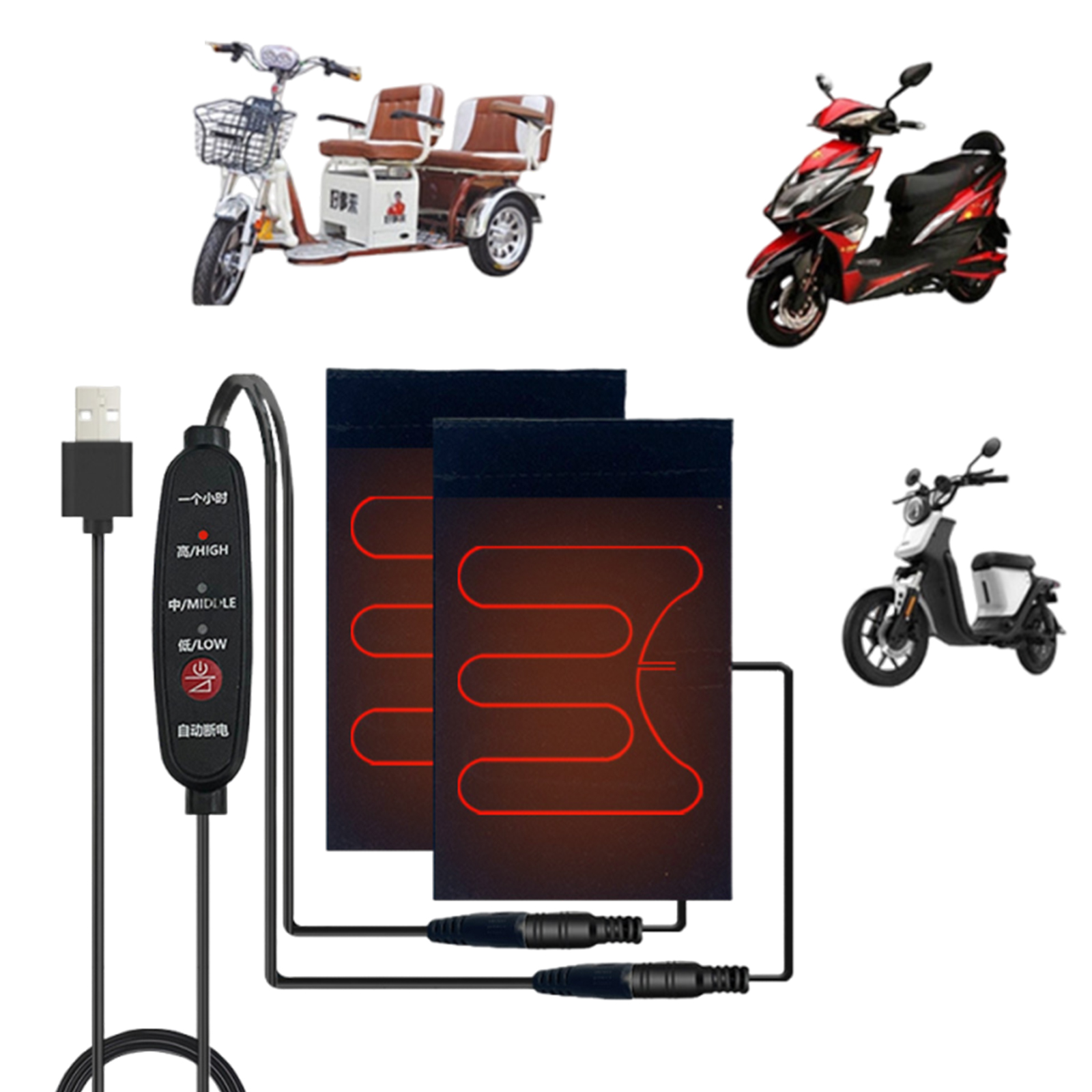غطاء تدفئة للمقود بجهد 5 فولت، - مراجعة Handlebar Grip Heated وسعره