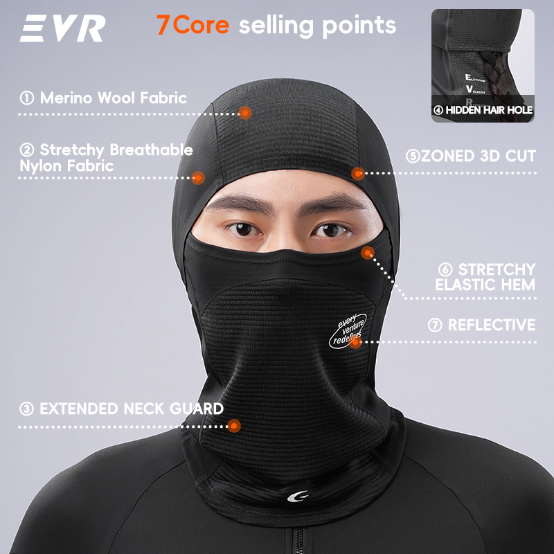 قناع وجه شتوي من الصوف من إي ف - مراجعة Motorcycle Gear Mens وسعره